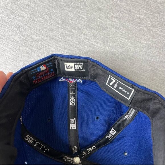 New York Mets  Royal Blue New Era Fitted Hat - Cut Brim - Picture 3 of 9